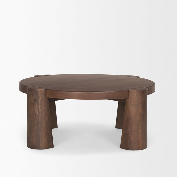 Tammar Round Wood w/ Tapered Legs Coffee Table Living Room Mercana