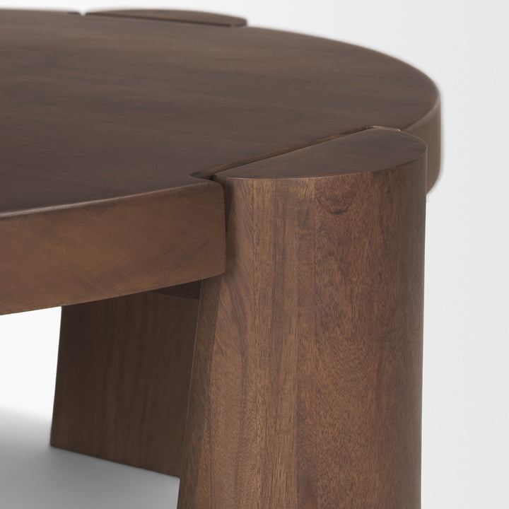 Tammar Round Wood w/ Tapered Legs Coffee Table Living Room Mercana