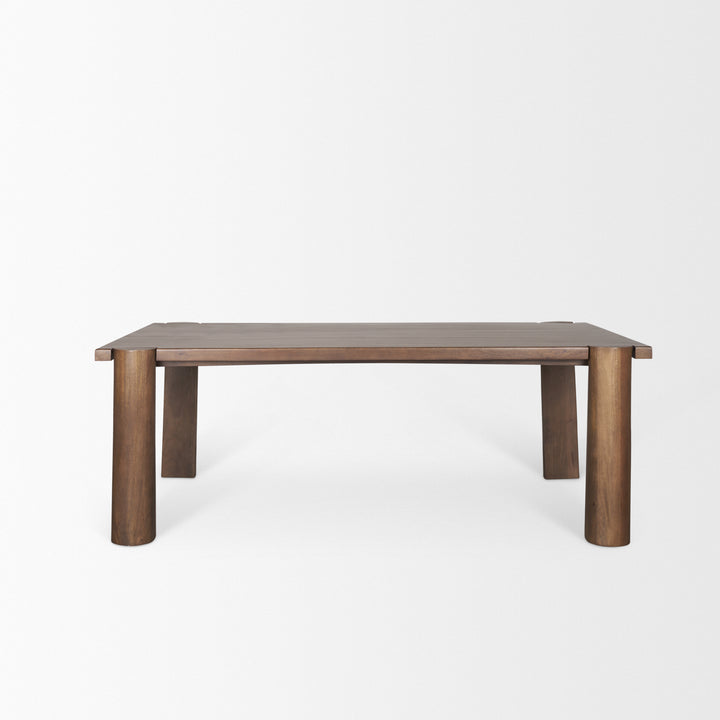Tammar Rectangular Brown Wood w/ Tapered Legs Dining Table Dining Room Mercana