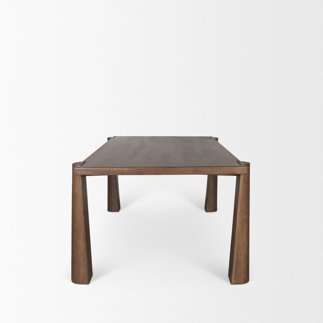 Tammar Rectangular Brown Wood w/ Tapered Legs Dining Table Dining Room Mercana