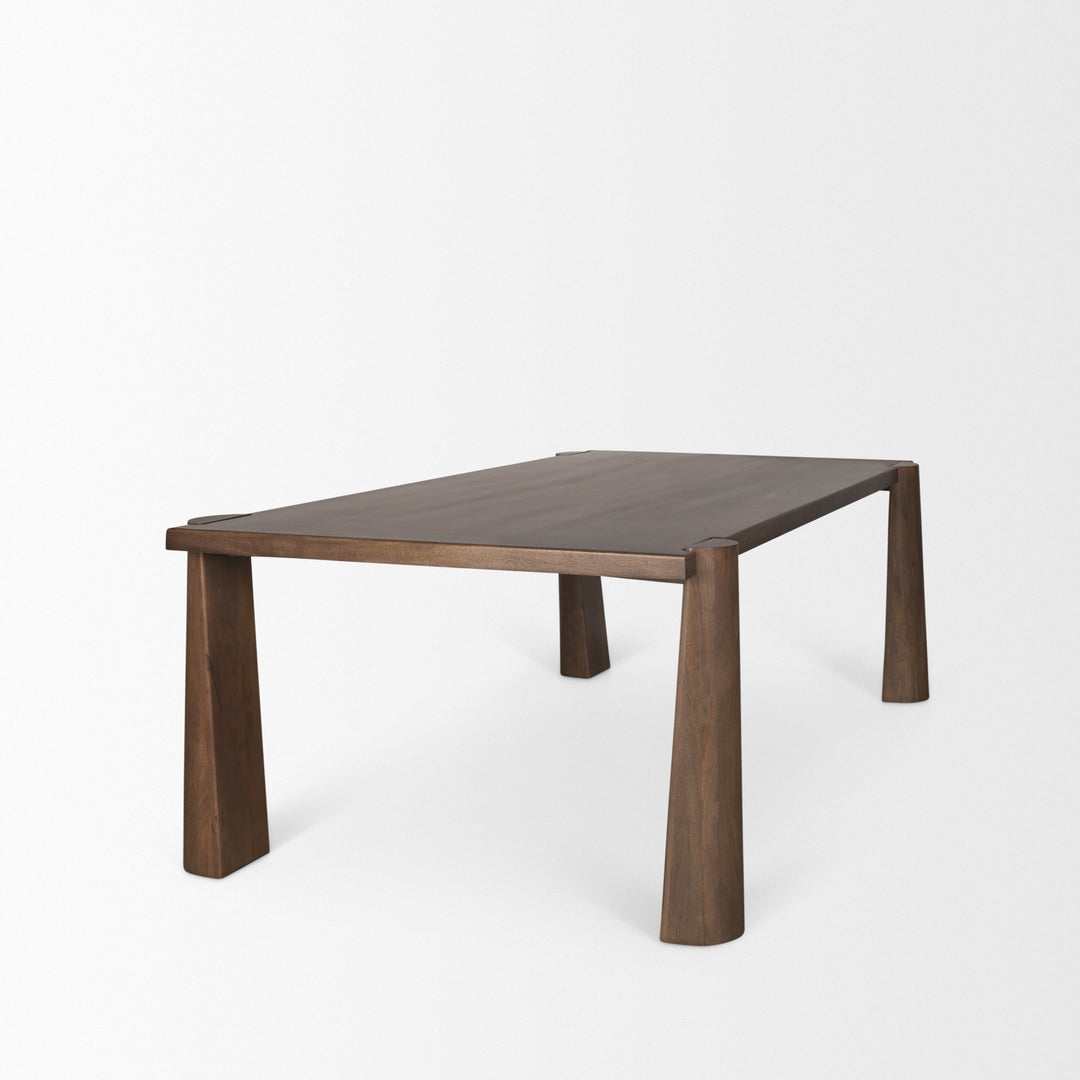 Tammar Rectangular Brown Wood w/ Tapered Legs Dining Table Dining Room Mercana