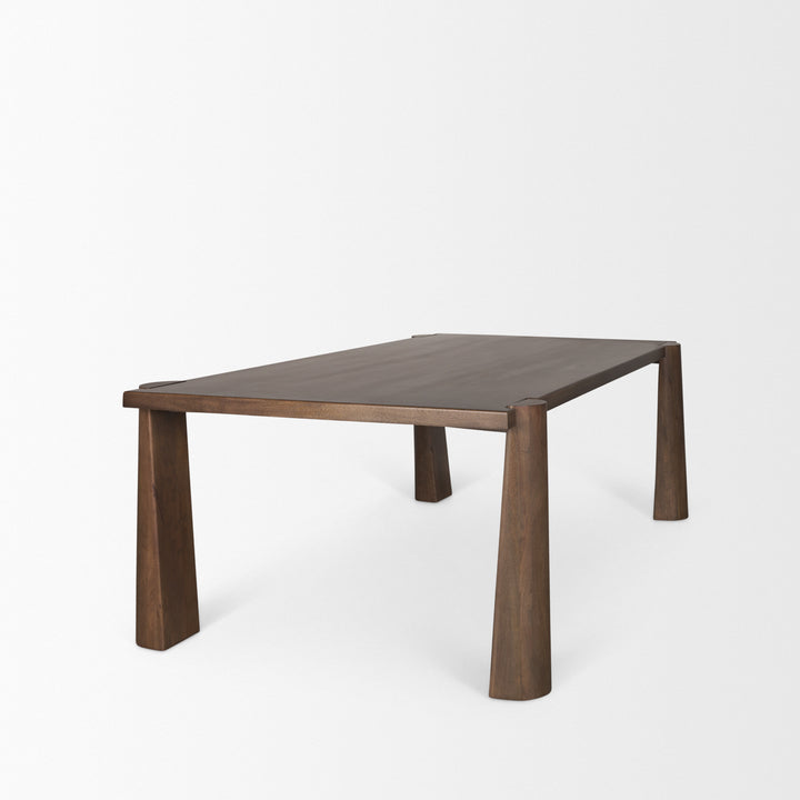 Tammar Rectangular Brown Wood w/ Tapered Legs Dining Table Dining Room Mercana