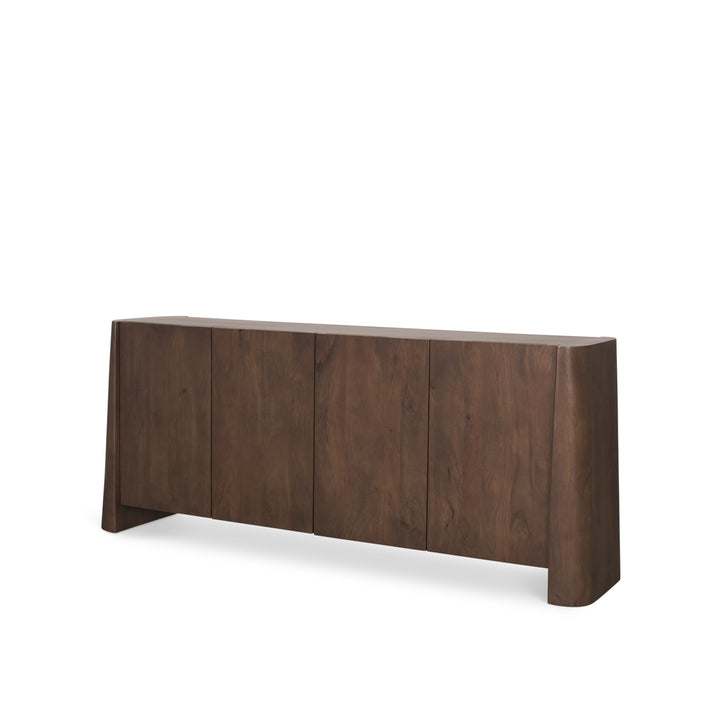 Tammar Brown Wood 4-Door Sideboard Dining Room Mercana