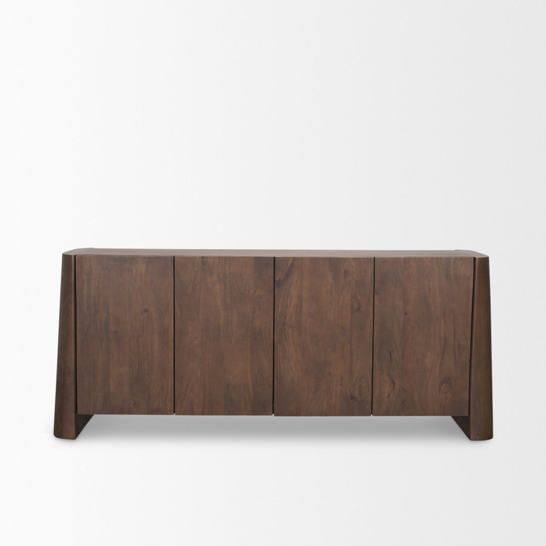 Tammar Brown Wood 4-Door Sideboard Dining Room Mercana