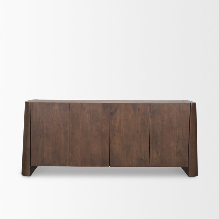 Tammar Brown Wood 4-Door Sideboard Dining Room Mercana