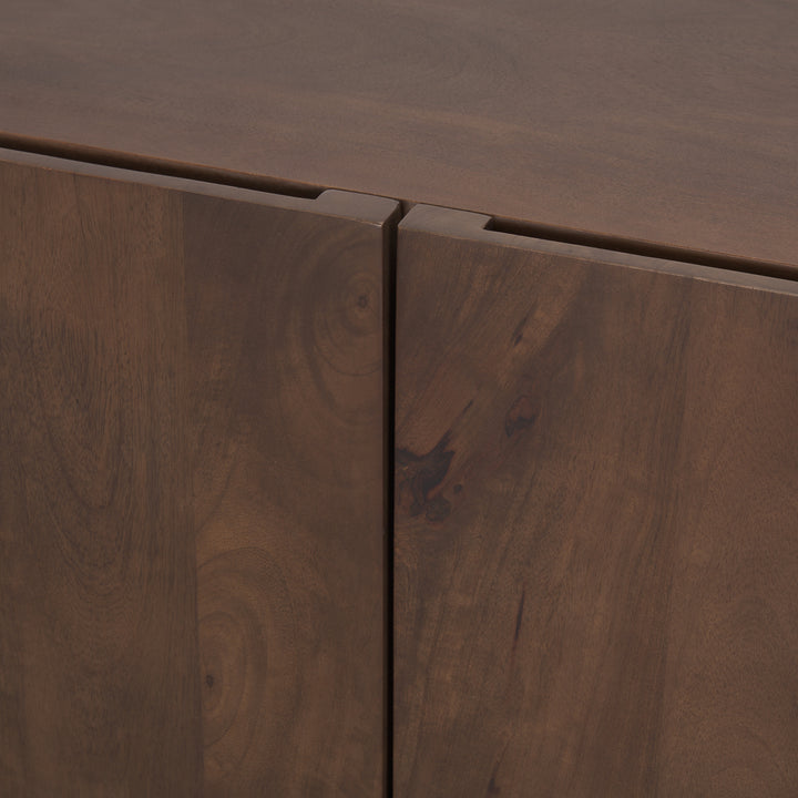 Tammar Brown Wood 4-Door Sideboard Dining Room Mercana