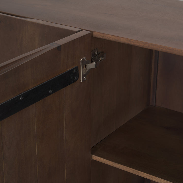 Tammar Brown Wood 4-Door Sideboard Dining Room Mercana