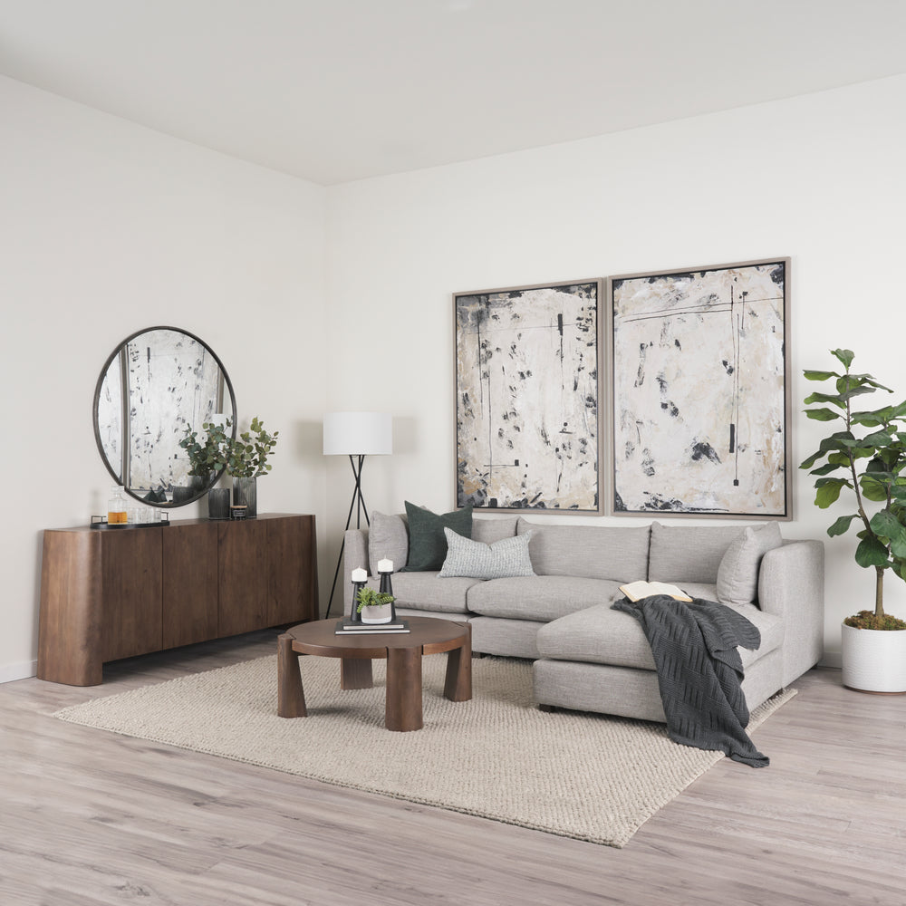 Tammar Brown Wood 4-Door Sideboard Dining Room Mercana