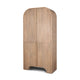 Sorina Reverse Fluted Light Brown Wood Curio Cabinet Living Room Mercana