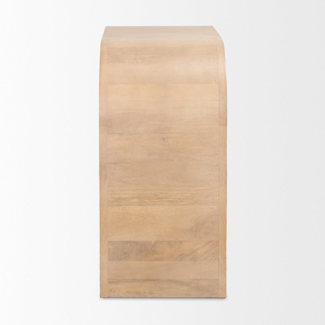 Sorina Reverse Fluted Light Brown Wood Accent Cabinet Decor Mercana