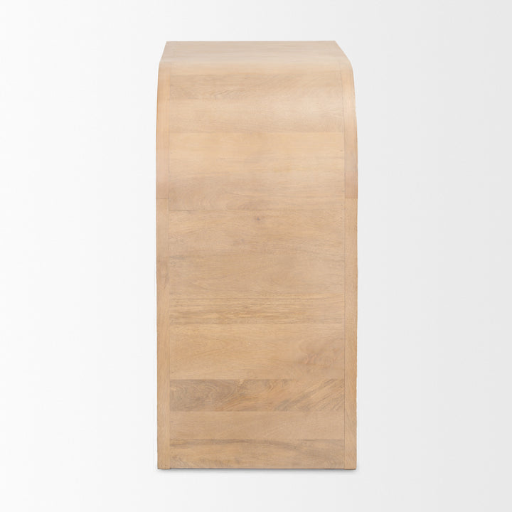 Sorina Reverse Fluted Light Brown Wood Accent Cabinet Decor Mercana