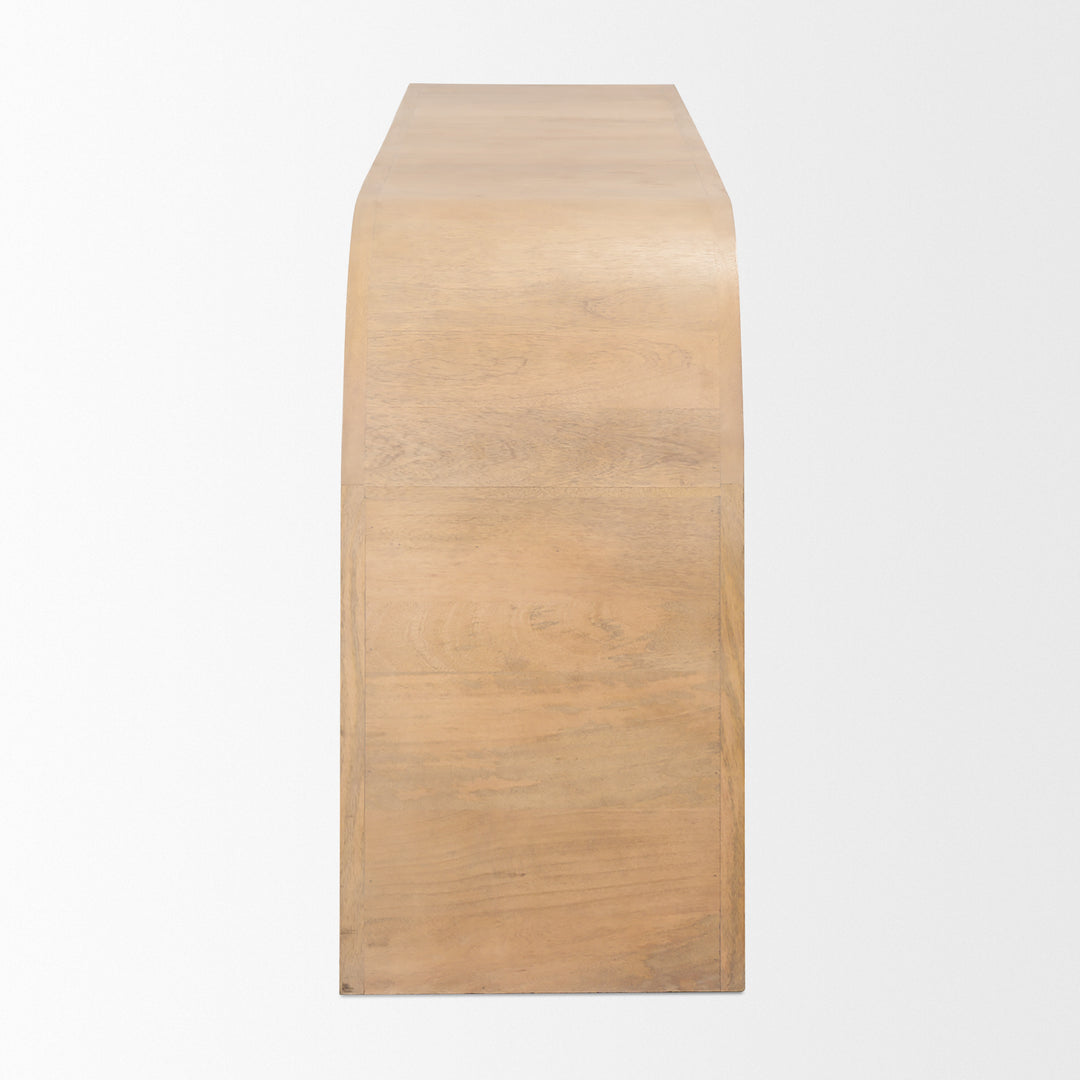 Sorina Reverse Fluted Light Brown Wood Sideboard Dining Room Mercana