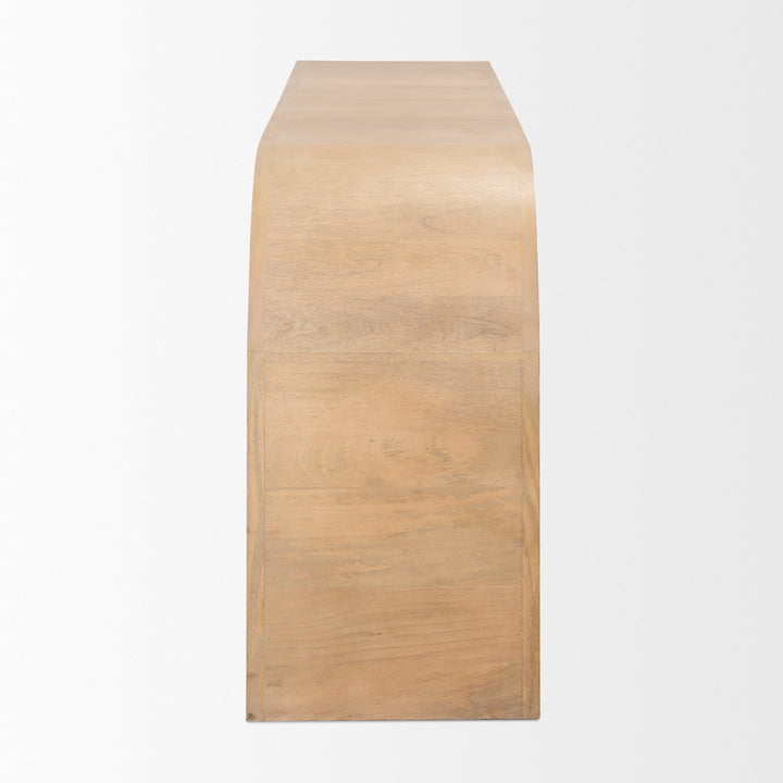 Sorina Reverse Fluted Light Brown Wood Sideboard Dining Room Mercana