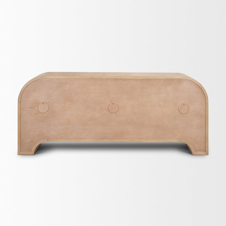 Sorina Reverse Fluted Light Brown Wood Sideboard Dining Room Mercana