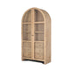 Suri Light Brown Wood W/Glass Doors Arched Curio Cabinet Living Room Mercana