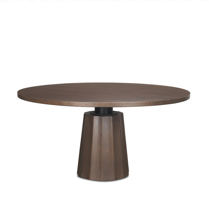 Swanson 60" Dark Brown Wood Round Pedestal Dining Table Dining Room Mercana