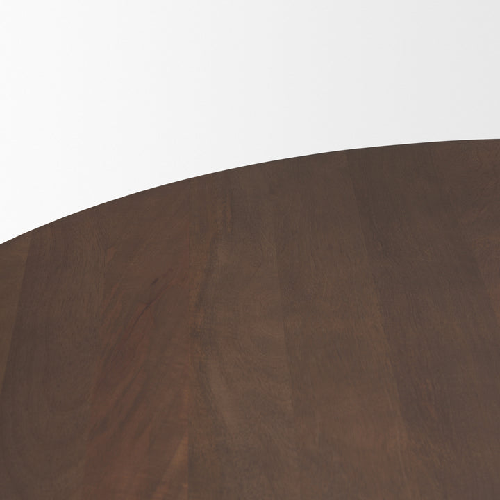 Swanson 60" Dark Brown Wood Round Pedestal Dining Table Dining Room Mercana