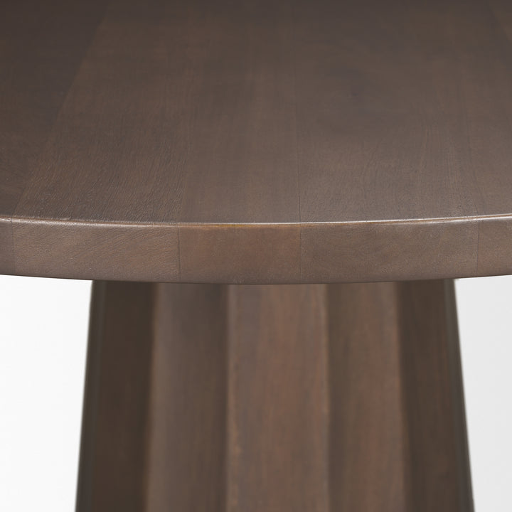 Swanson 60" Dark Brown Wood Round Pedestal Dining Table Dining Room Mercana