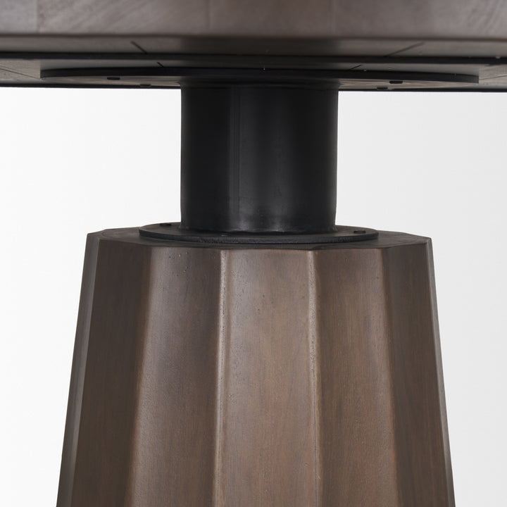Swanson 60" Dark Brown Wood Round Pedestal Dining Table Dining Room Mercana