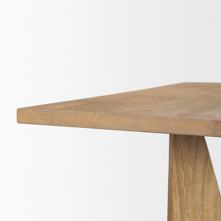 Tarro 84" Rectangular Light Brown Wood w/ Geometrical Base Dining Table Dining Room Mercana