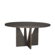 Tarro Round Textured Espresso Wood w/ Geometrical Base Dining Table Dining Room Mercana