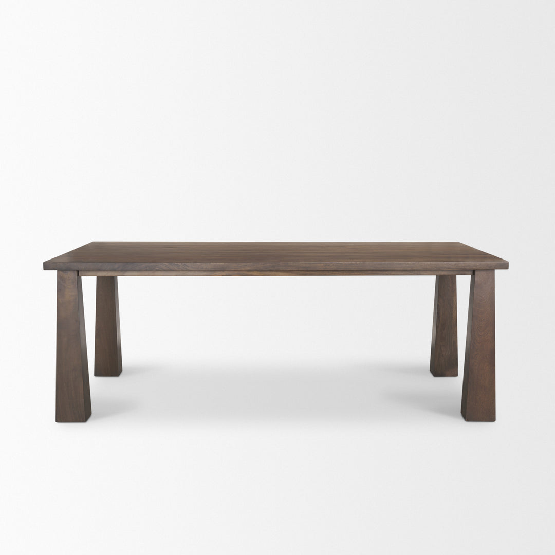 Wolcott Rectangular Dark Brown Solid Wood Dining Table Dining Room Mercana