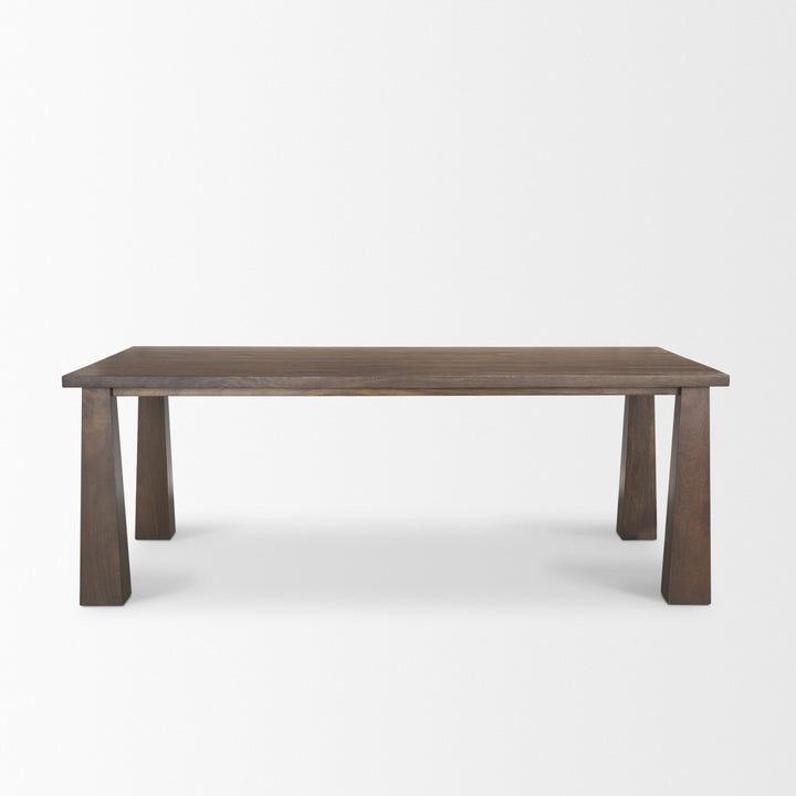 Wolcott Rectangular Dark Brown Solid Wood Dining Table Dining Room Mercana