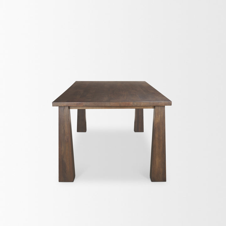 Wolcott Rectangular Dark Brown Solid Wood Dining Table Dining Room Mercana
