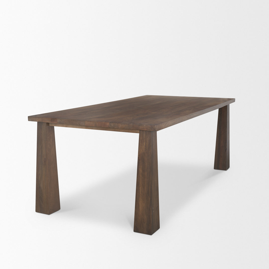 Wolcott Rectangular Dark Brown Solid Wood Dining Table Dining Room Mercana