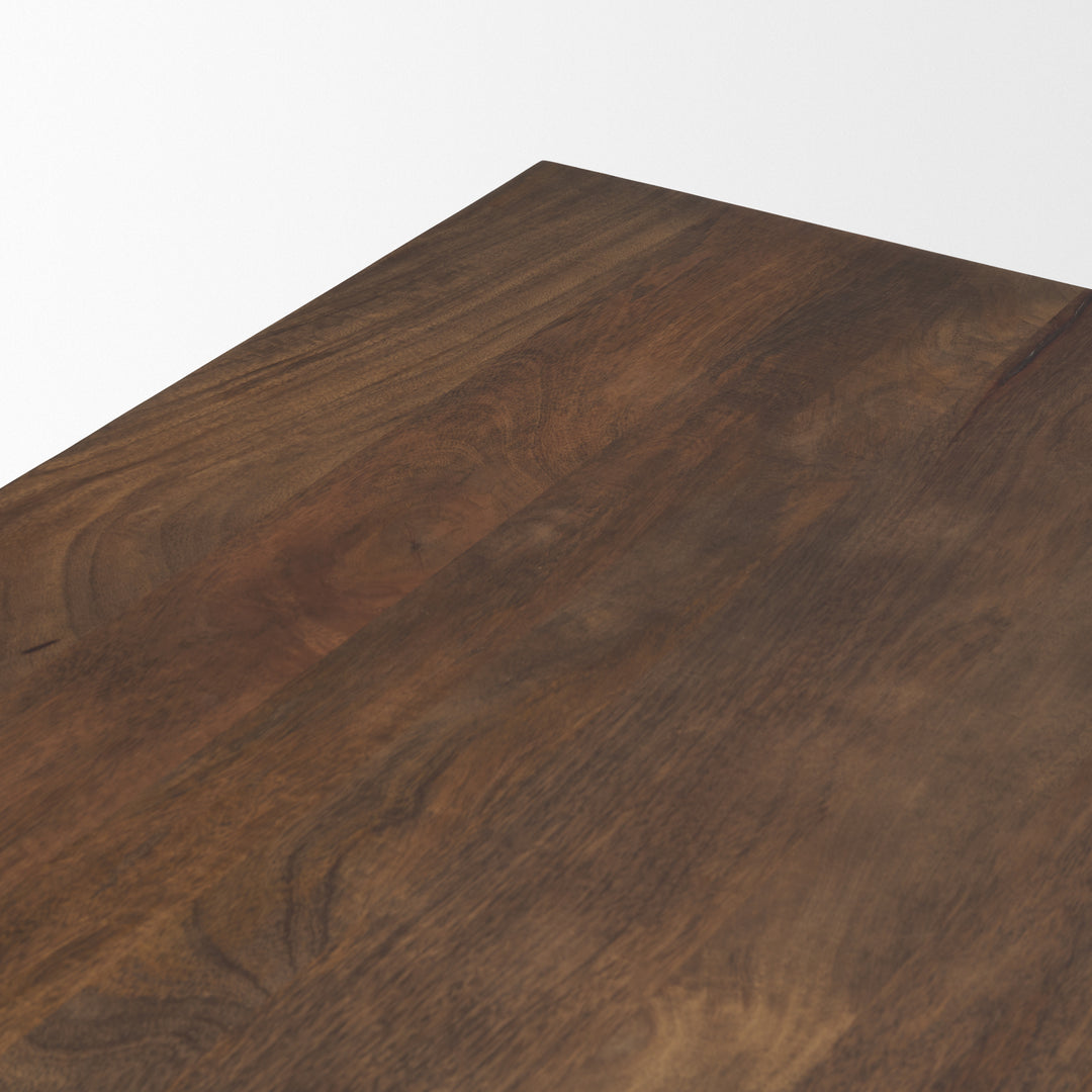 Wolcott Rectangular Dark Brown Solid Wood Dining Table Dining Room Mercana