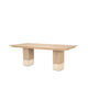 Shivon Rectangular Light Brown Mango Wood W/ Travertine Dining Table Dining Room Mercana