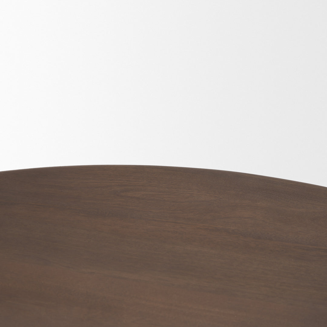 Shima Round Dark Brown Wood W/Arched Legs Coffee Table Living Room Mercana