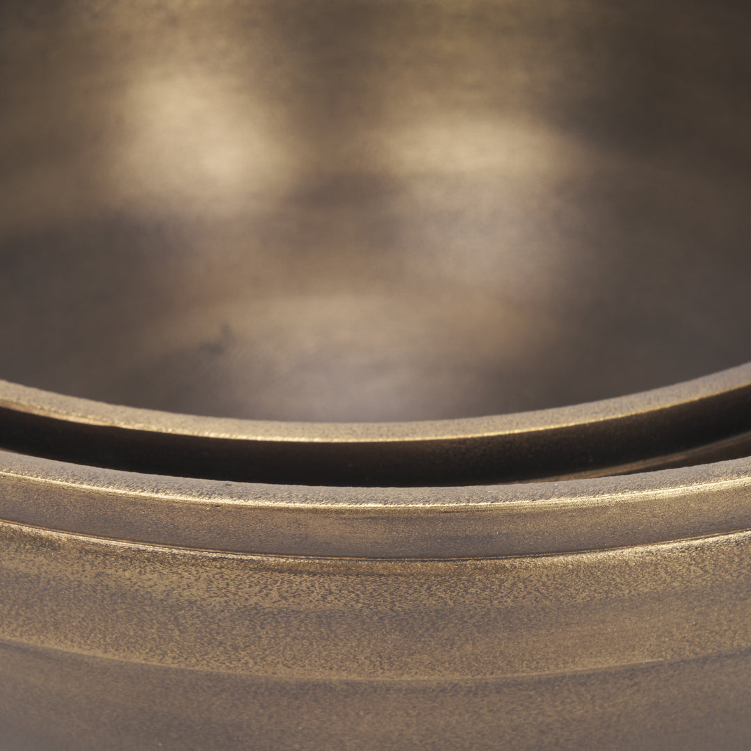 Tomiko Decorative Brass Finished Cast Aluminum Round Bowls Decor Mercana