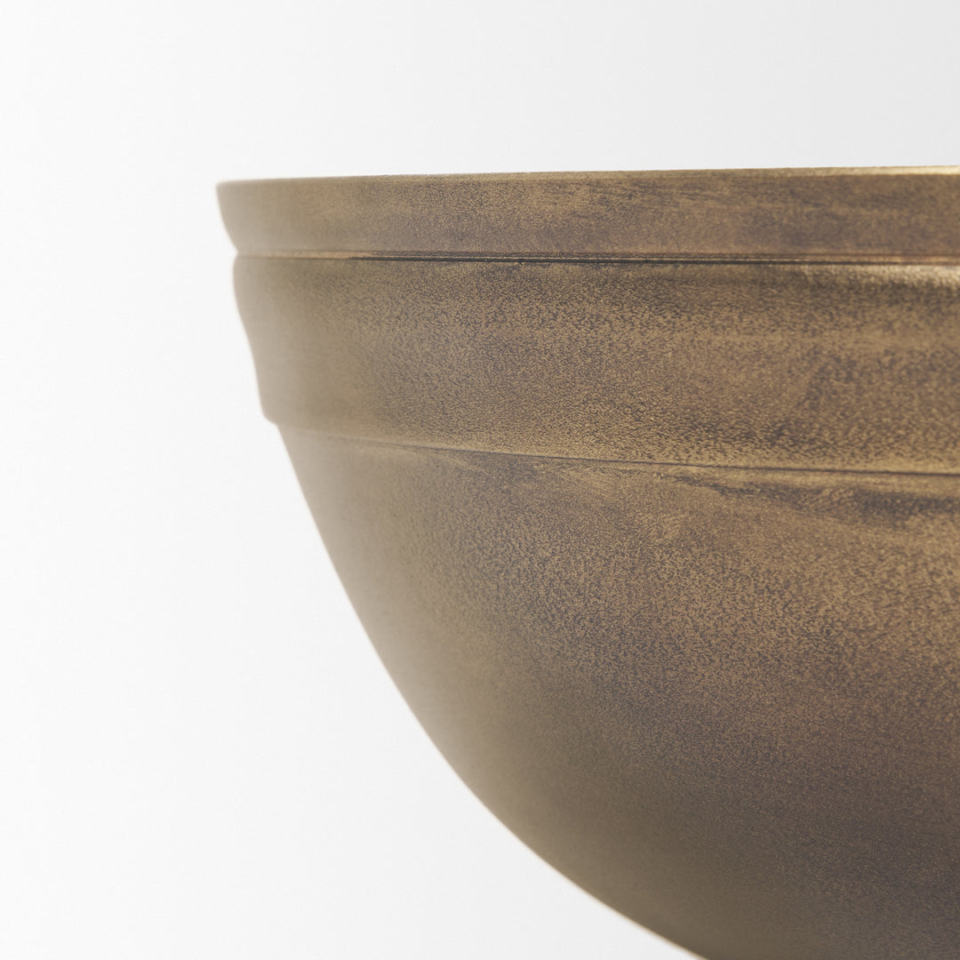 Tomiko Decorative Brass Finished Cast Aluminum Round Bowls Decor Mercana