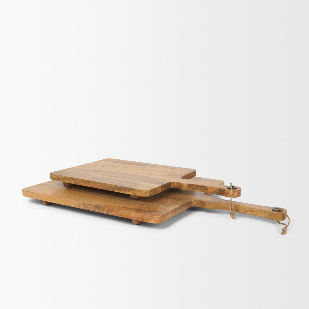 Khana Natural Solid Wood Square Serving Boards Decor Mercana