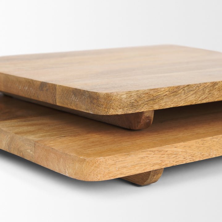 Khana Natural Solid Wood Square Serving Boards Decor Mercana