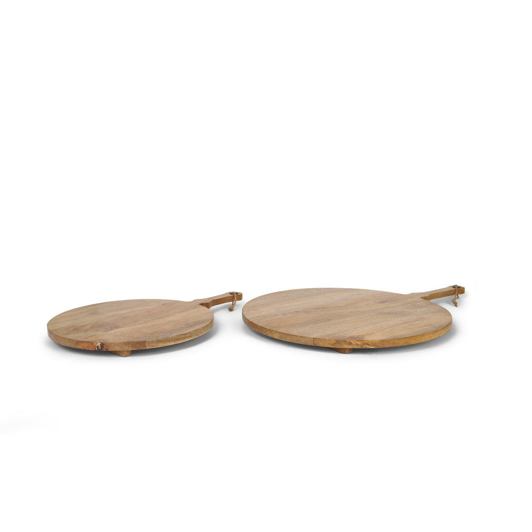 Karana Natural Solid Wood Round Serving Boards Decor Mercana