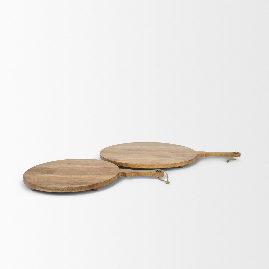 Karana Natural Solid Wood Round Serving Boards Decor Mercana