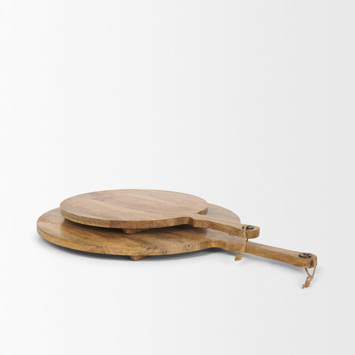 Karana Natural Solid Wood Round Serving Boards Decor Mercana