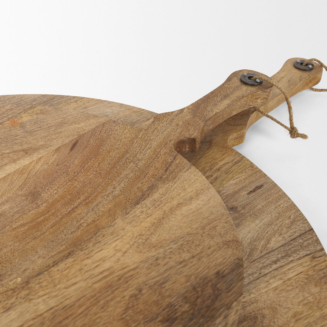 Karana Natural Solid Wood Round Serving Boards Decor Mercana