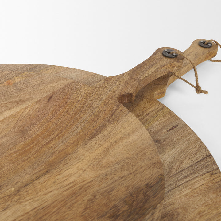 Karana Natural Solid Wood Round Serving Boards Decor Mercana