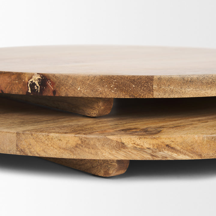 Karana Natural Solid Wood Round Serving Boards Decor Mercana