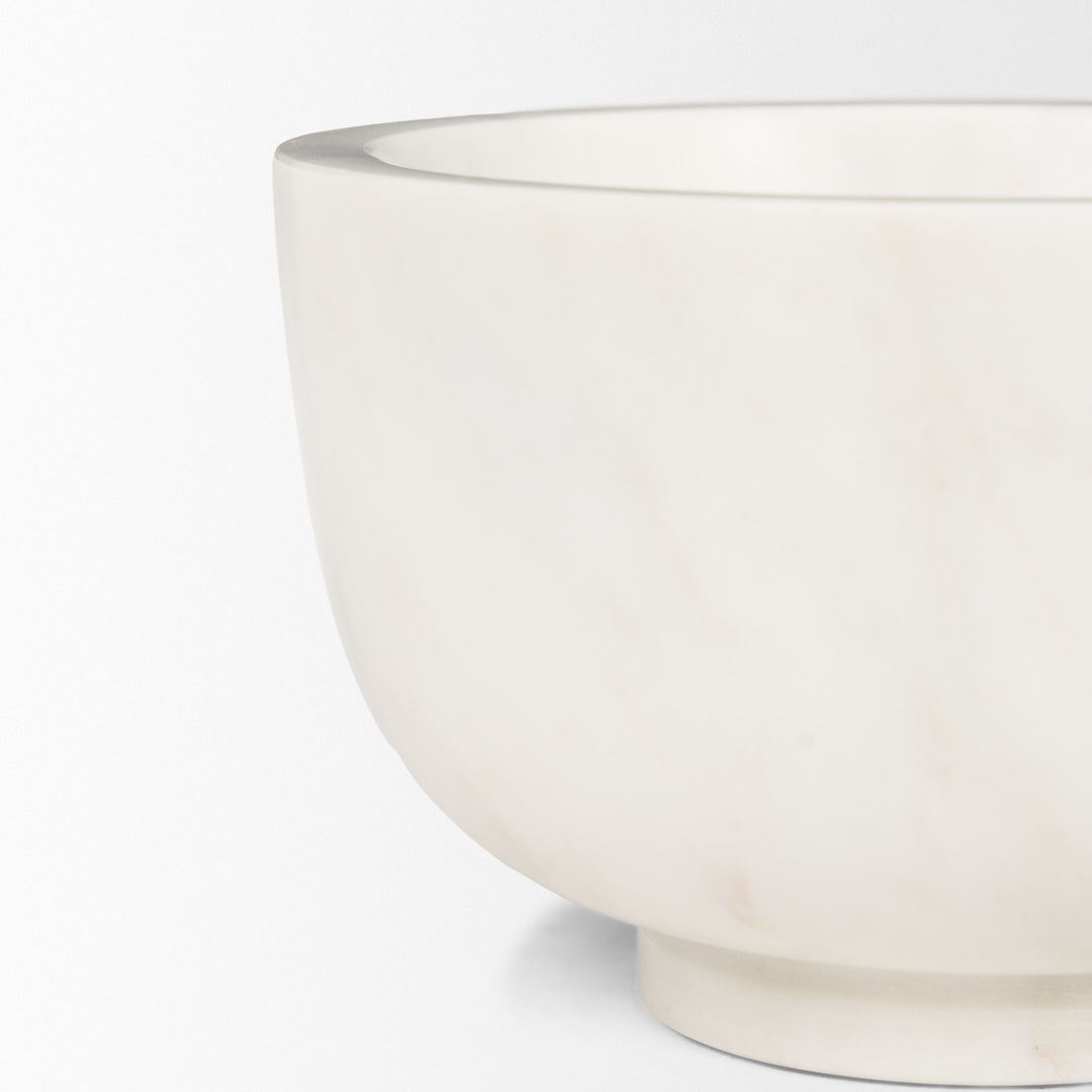 Katora Small Premium Solid White Marble Bowl Decor Mercana