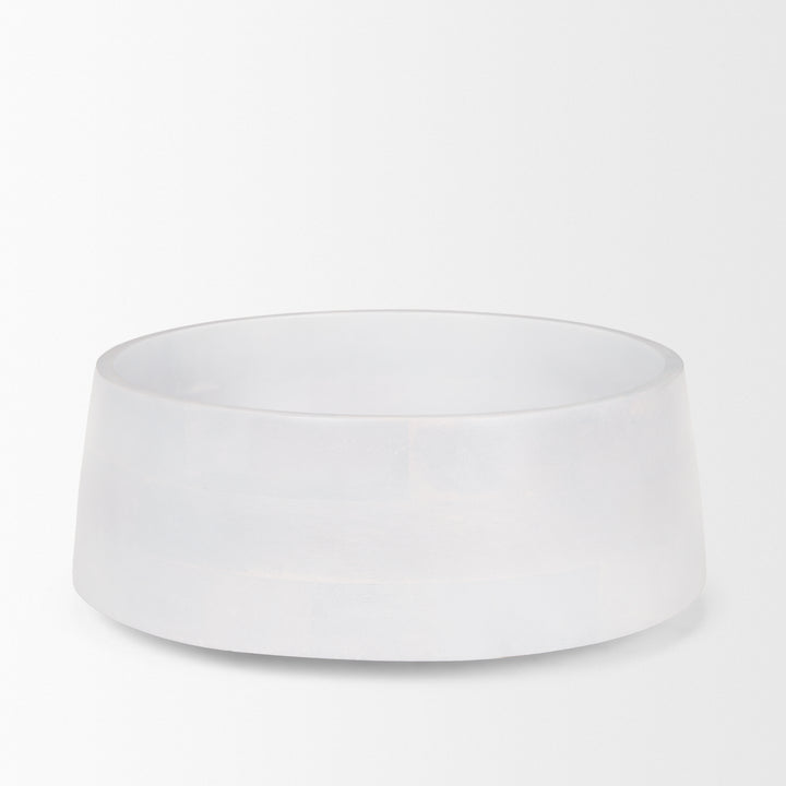 Kadara White Washed Solid Wood Decorative Bowl Decor Mercana