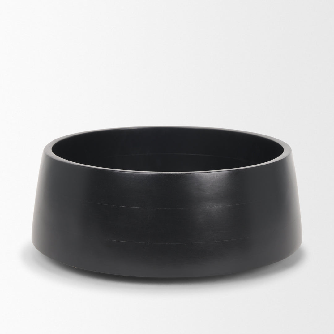 Kadara Black Solid Wood Decorative Bowl Decor Mercana