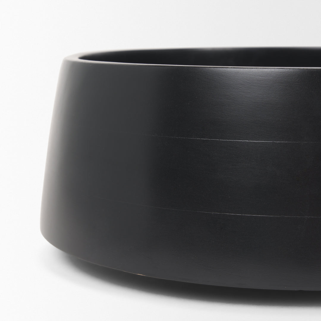 Kadara Black Solid Wood Decorative Bowl Decor Mercana