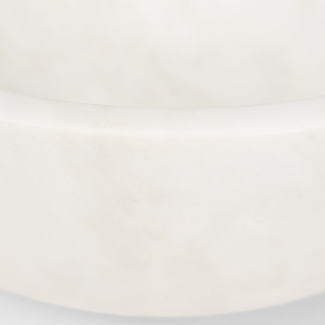 Katora Large Premium Solid White Marble Bowl Decor Mercana
