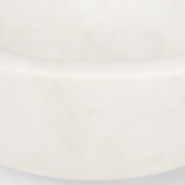 Katora Large Premium Solid White Marble Bowl Decor Mercana