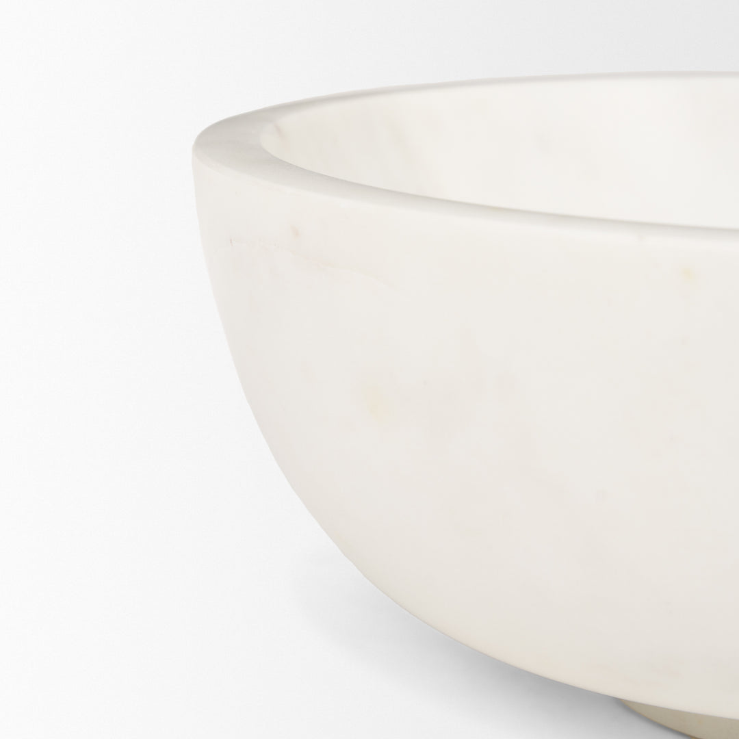 Katora Large Premium Solid White Marble Bowl Decor Mercana