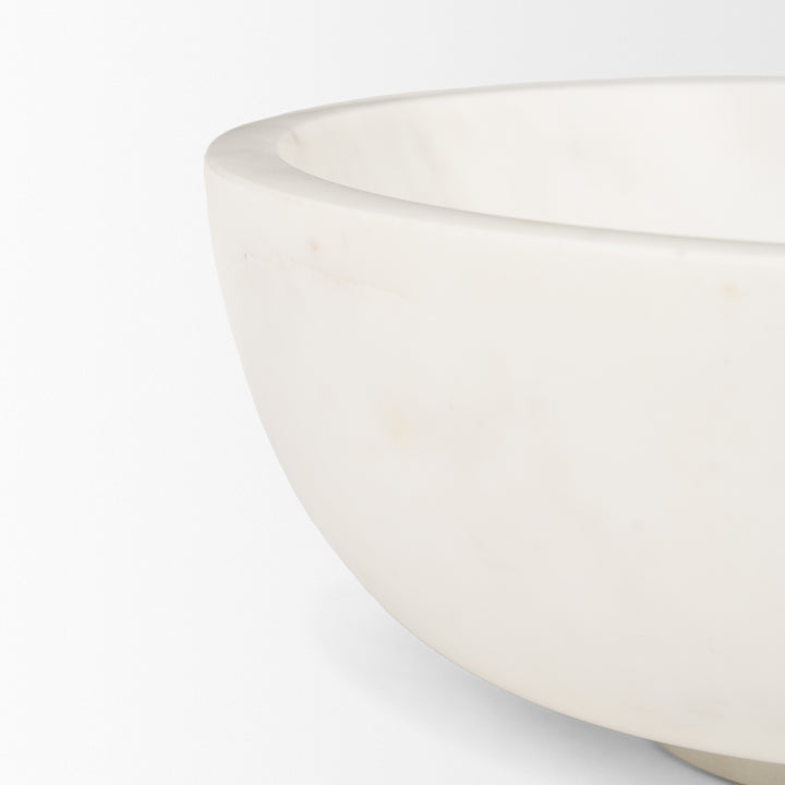 Katora Large Premium Solid White Marble Bowl Decor Mercana